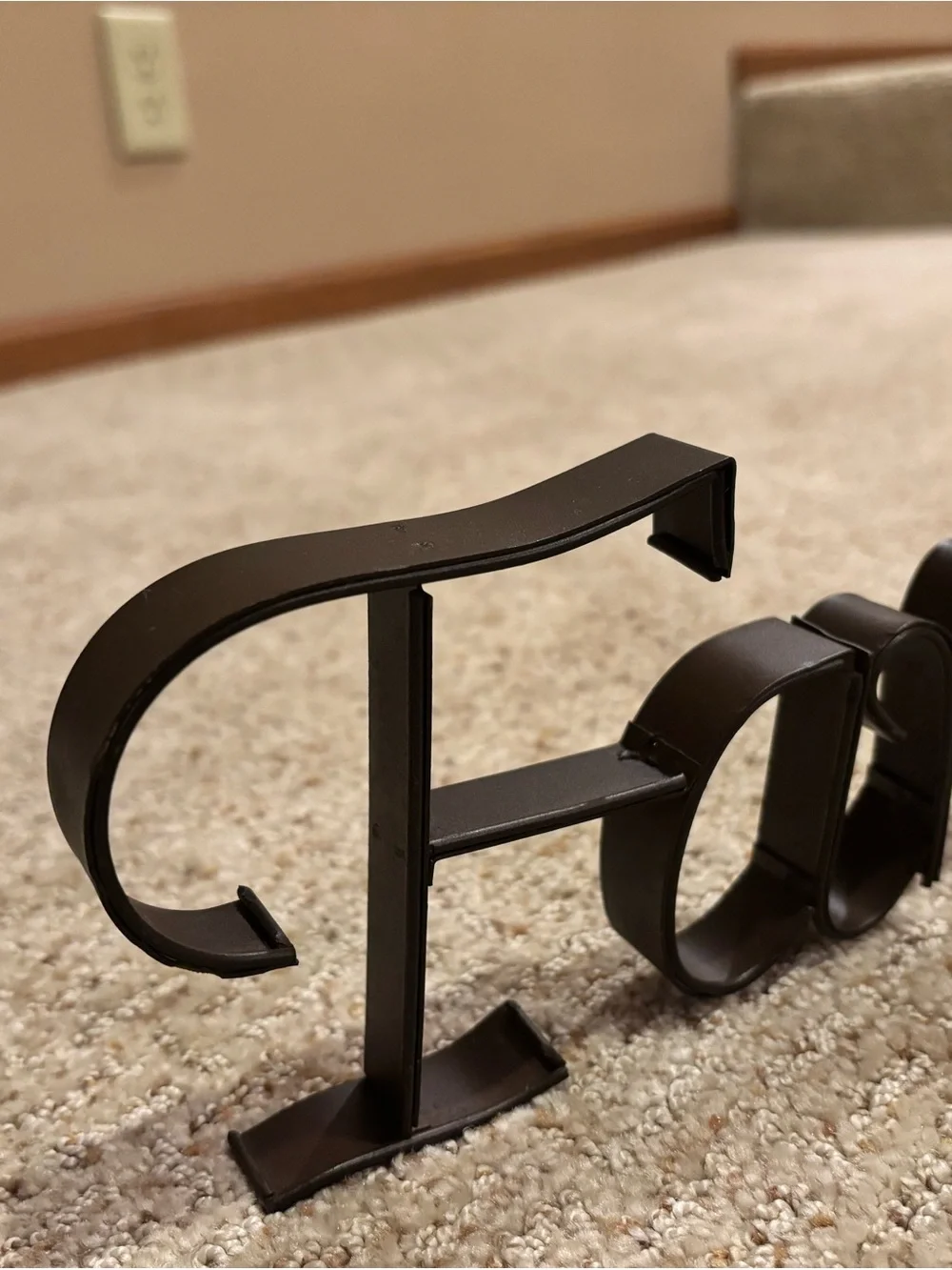 Dark Brown Home Decor Script Word Sign - Elegant Brown Finish
